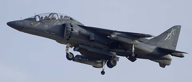 McDonnell-Douglas TAV-8B Harrier BuNo 164542 of VMAT-203, MCAS Yuma, February 18, 2015